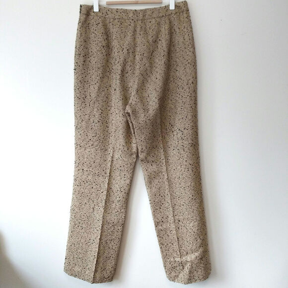 Kasper Sz 10 Silk Blend Boucle Tweed High Waist Pants Office Academia Heritage - Picture 4 of 15
